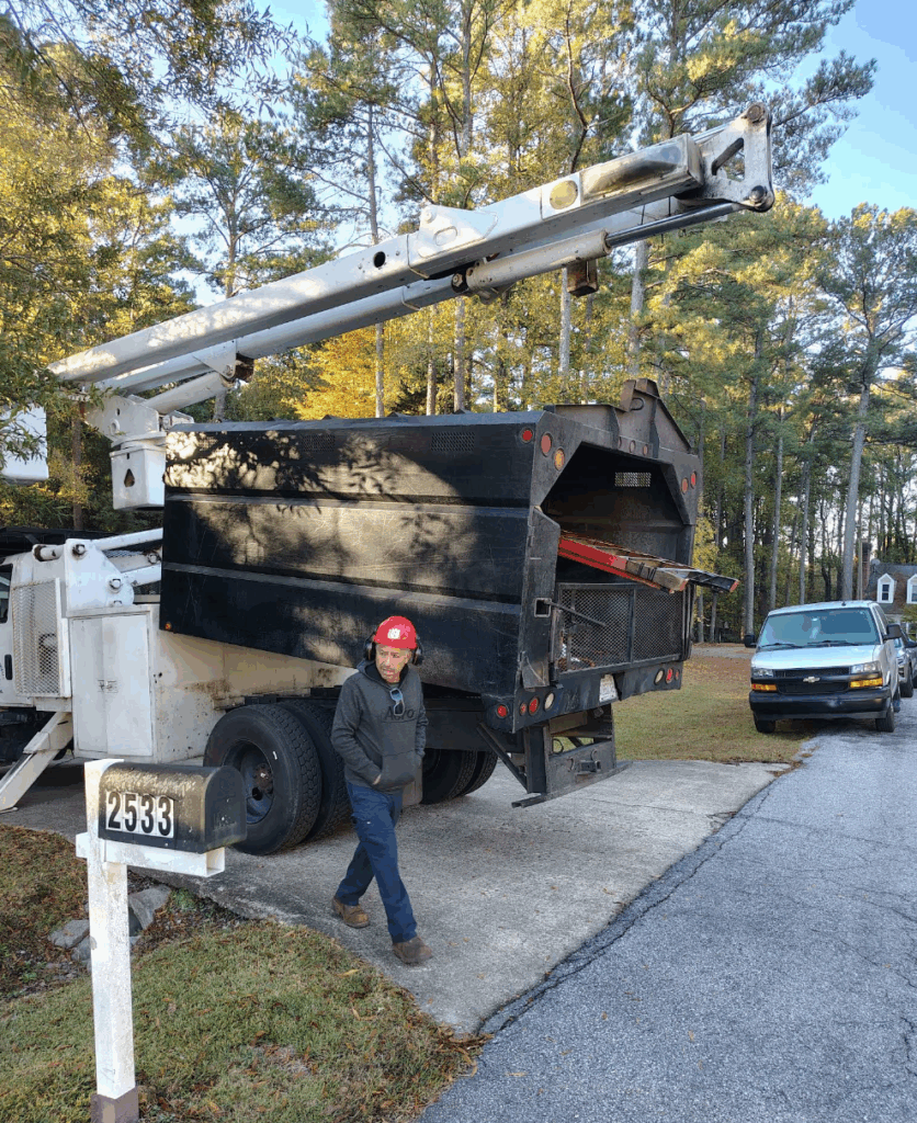 Ashland Tree Service crew working on a residential tree job in Raleigh