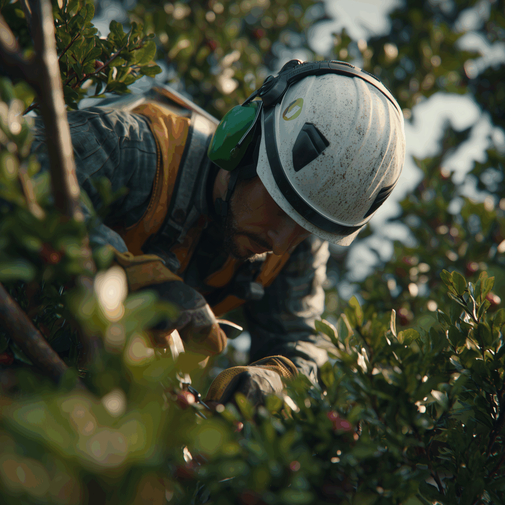 Certified arborist performing precision pruning cuts