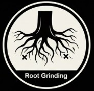 Major surface roots being ground out of the soil